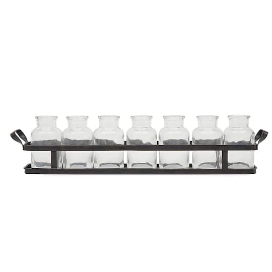Hello Honey® Glass Bottle Set & Metal Tray